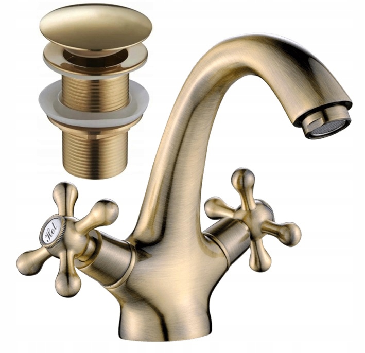 Stojanková Umývadlová Batéria Retro S Mosadznou Zátkou