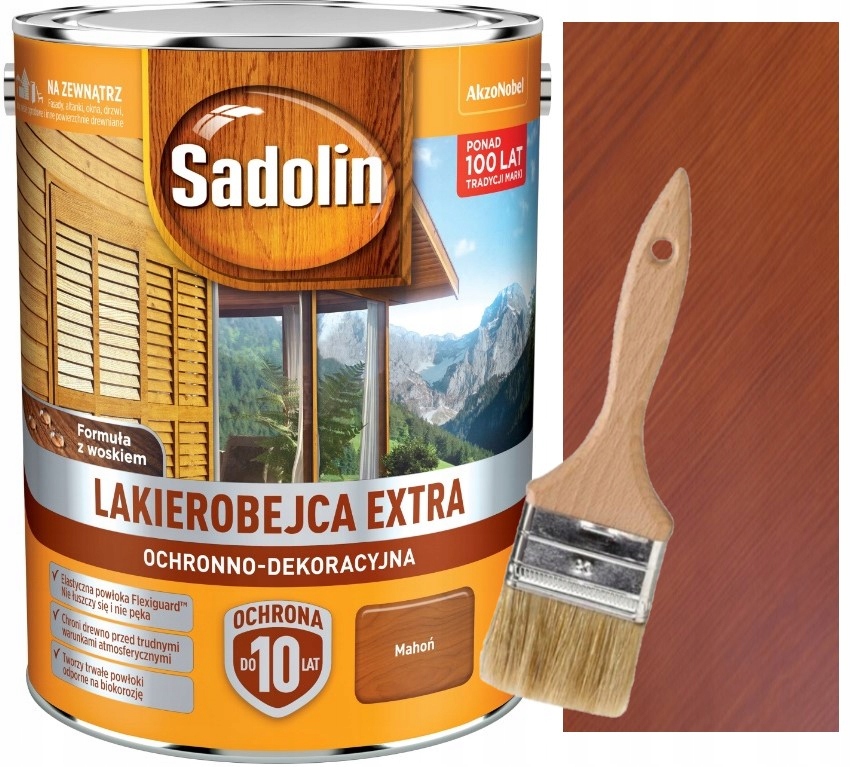 

Sadolin Extra Lakierobejca 5L Mahoń Pędzel 50MM