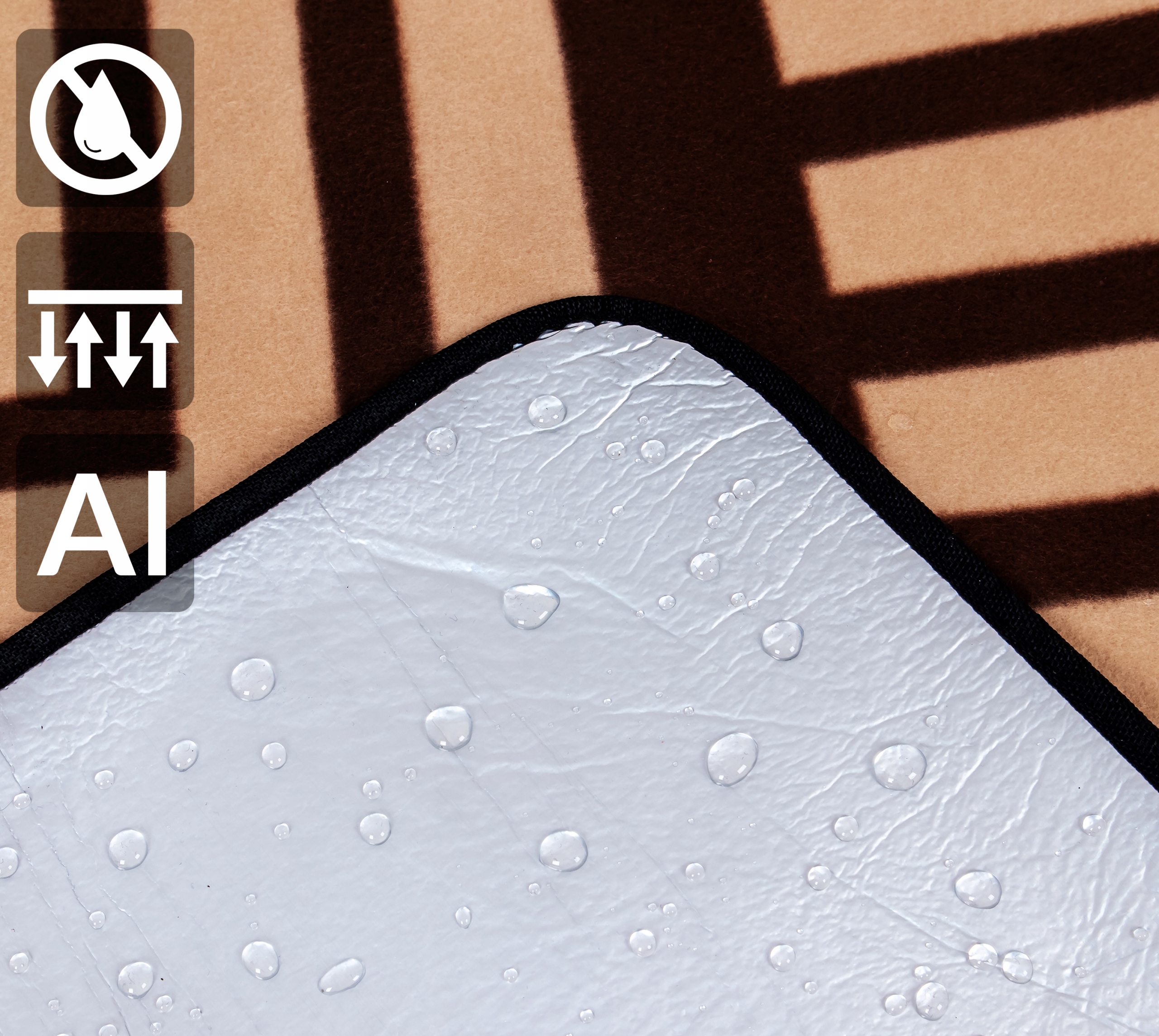 KOC piknikowy PLAŻOWY 200x200cm SAPPHIRE z IZOLACJĄ wodoodporny Z UCHWYTEM Kształt prostokątny