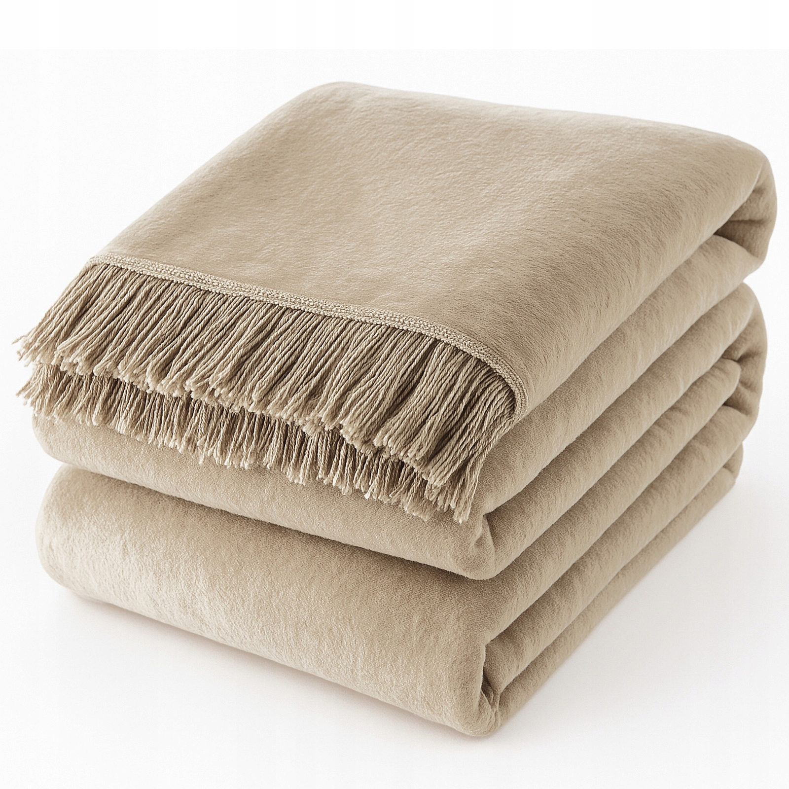 Deka Moca Design 150x200 cm Bavlněné třásně Akrylová Světle béžová