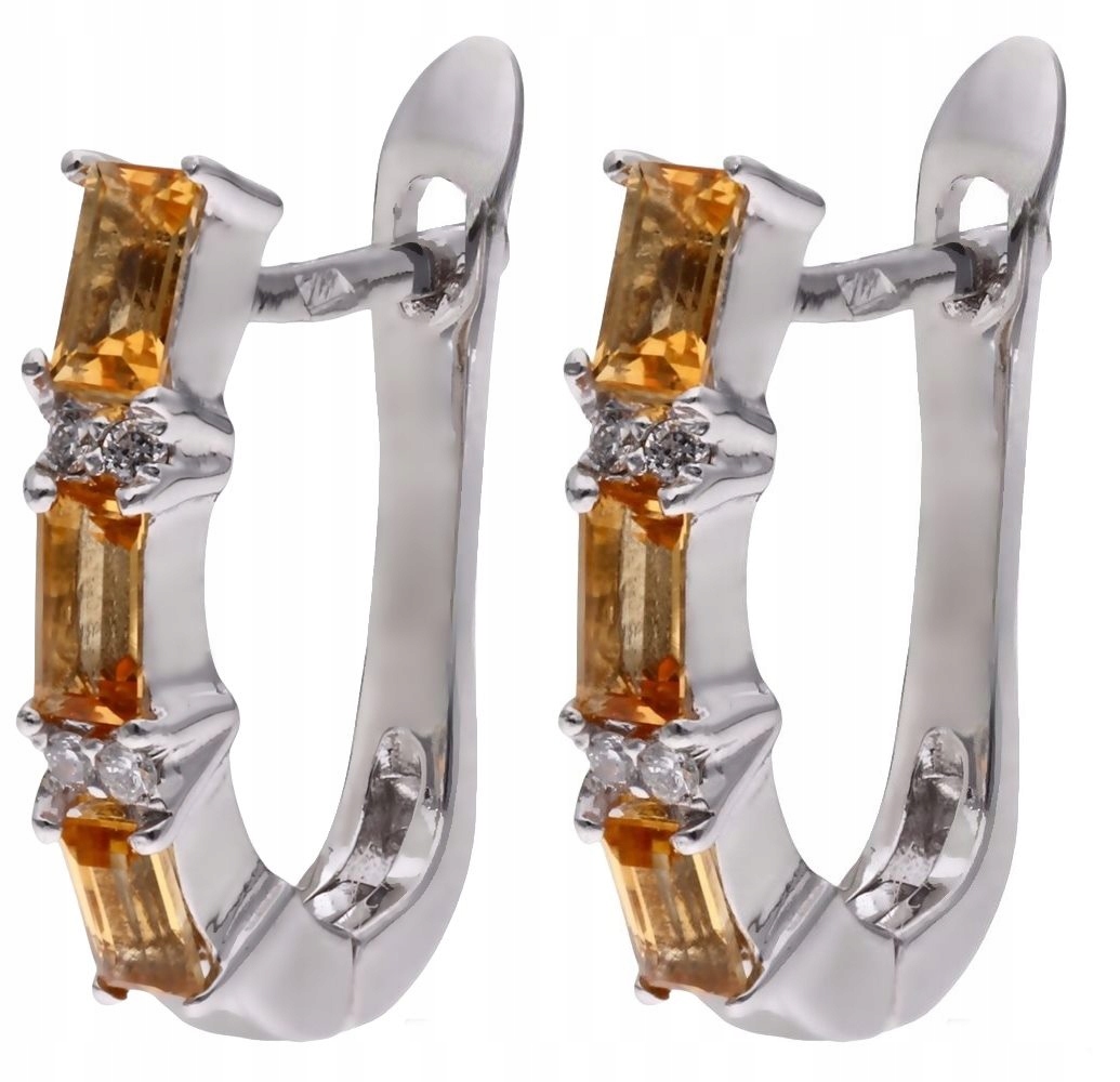 Stříbrné náušnice Ag 925 citronů s diamantem CVD-3151-E-CI