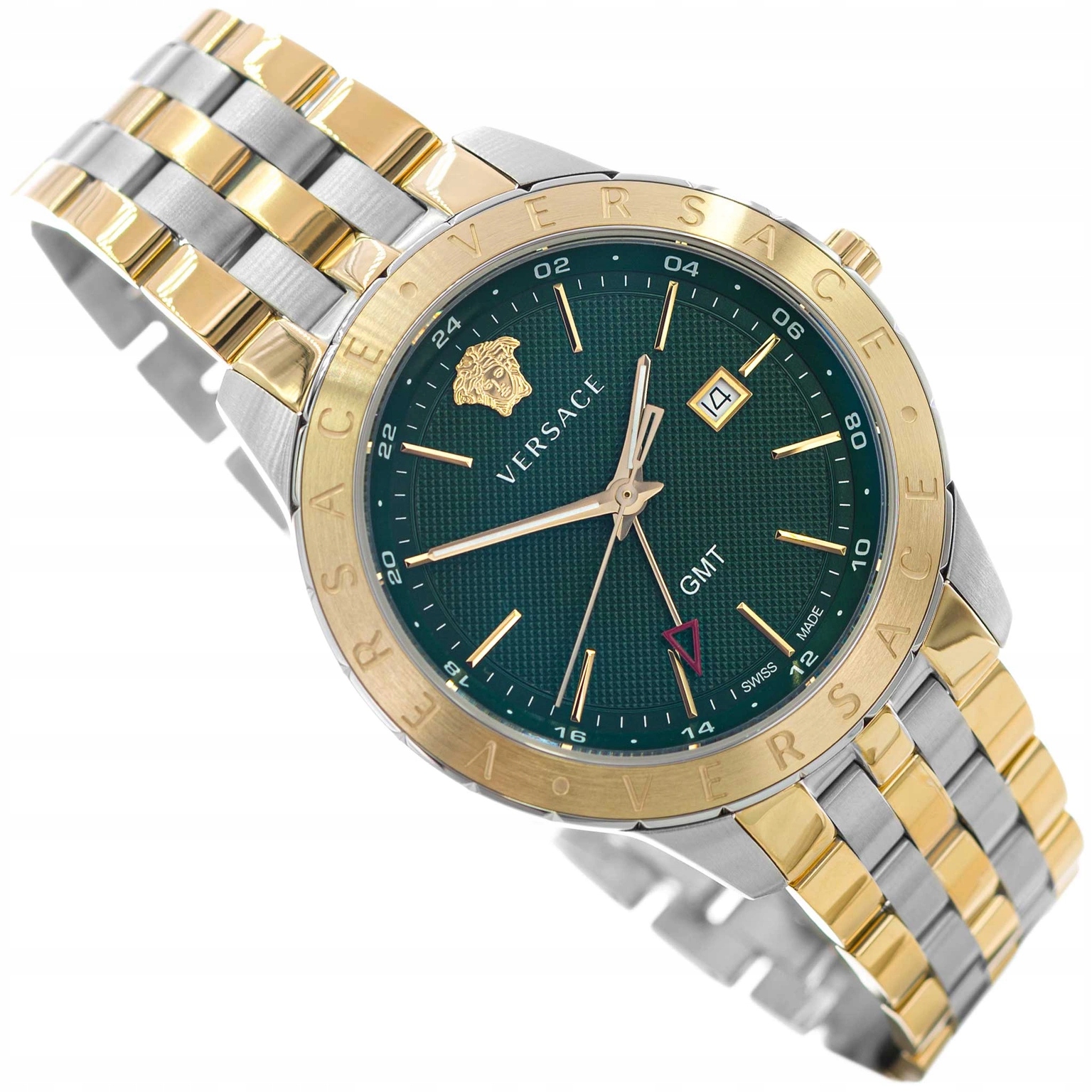 Pánské Hodinky Versace VEBK00718 Univers Gmt Stříbrno-zlatý Náramek