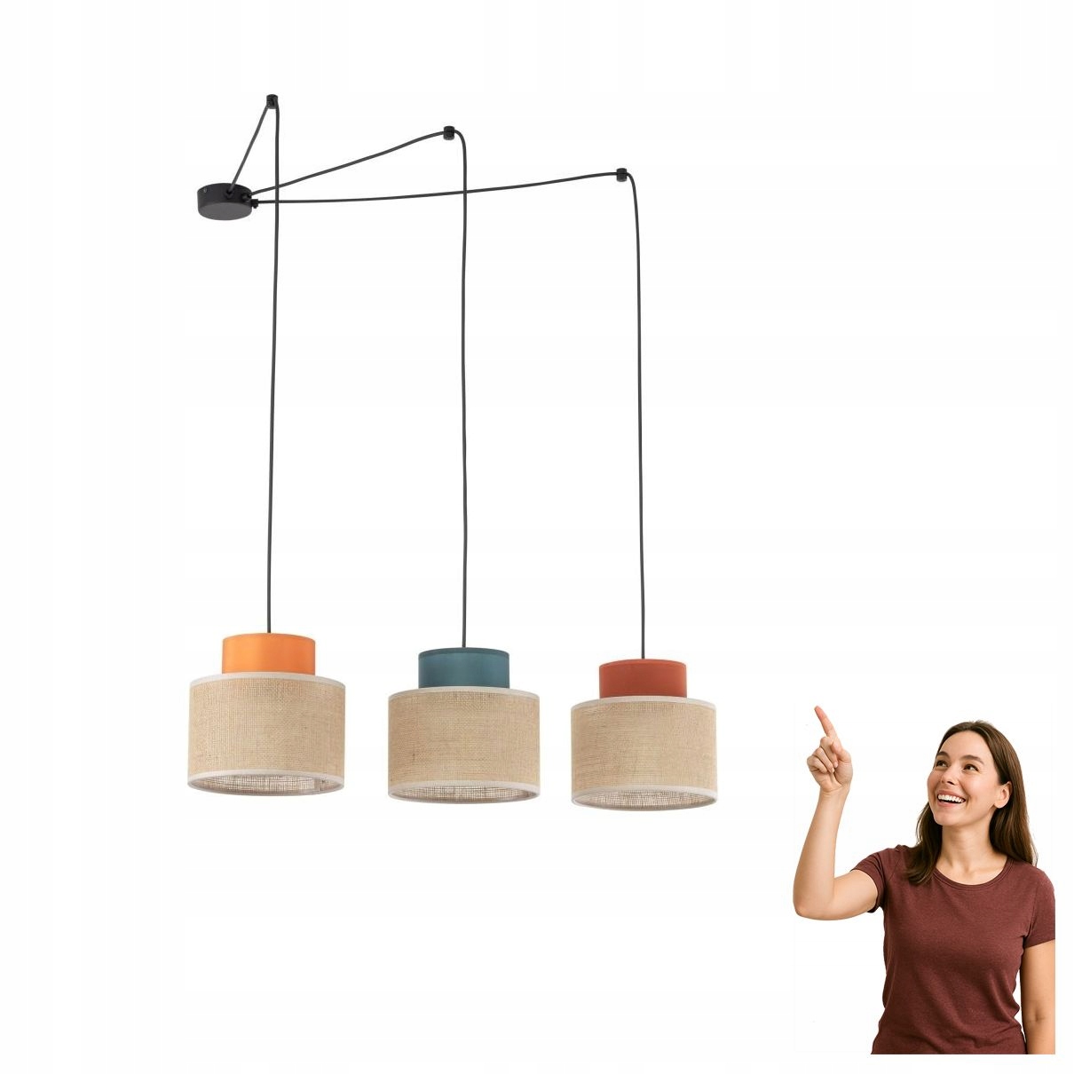 Závesná lampa Duo Juta MIX 3140 Tk Lighting