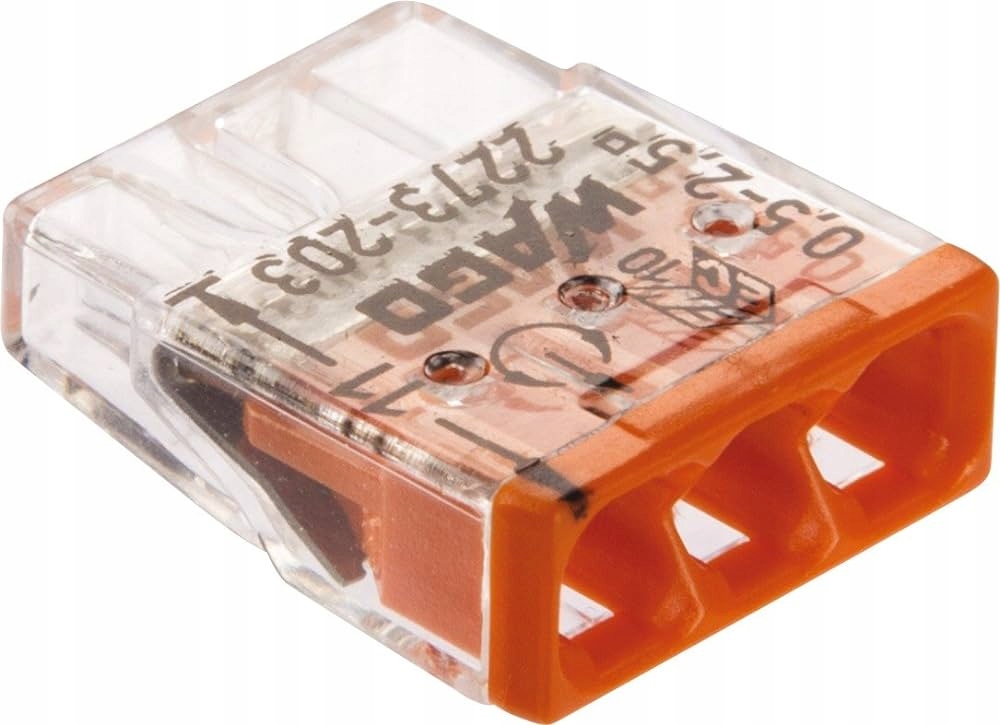 10x Szybkozłączka drut 3x0,5-2,5mm2 WAGO 2273-203 Kod producenta 2273-203