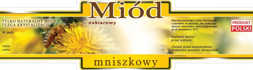 

Etykieta ozdobna na miód Mniszkowy 100 szt