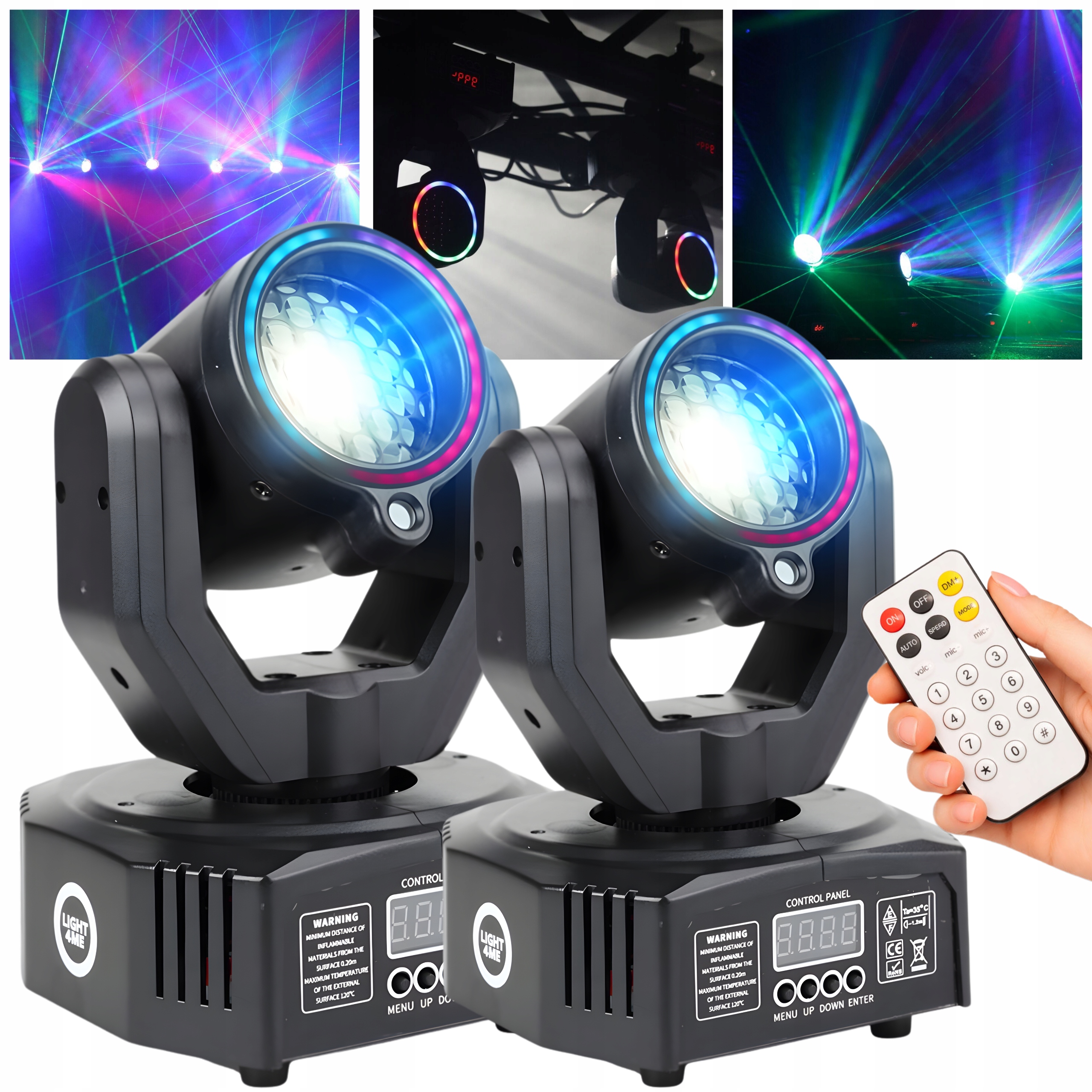 2× Ruchoma głowa LIGHT4ME MAGIC HEAD pilot bezprzewodowy