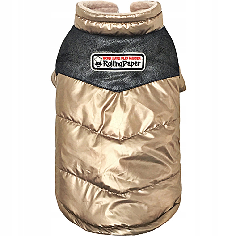 Levně Dobaz módní metalická bundička pro psa zlatá vel. S