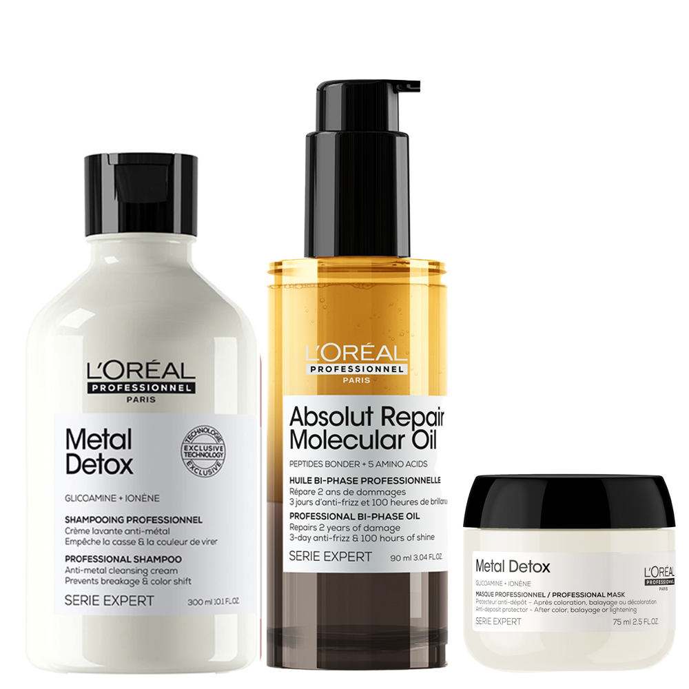 Loreal Metal Detox šampon Molecular olej dárek maska Metal Detox 75