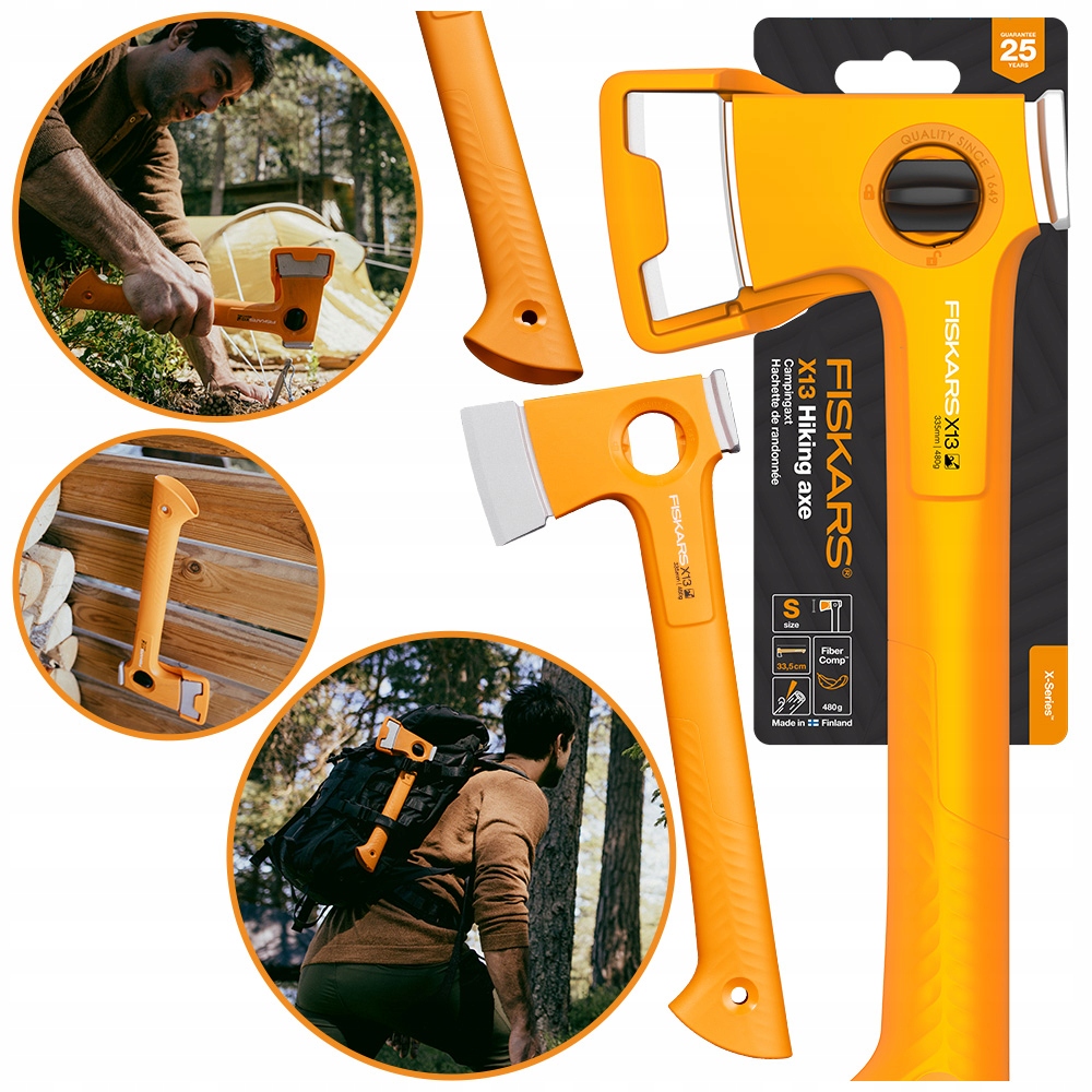 Fiskars Xseries X13 Turistická sekera malá sekerka survivalová sekera