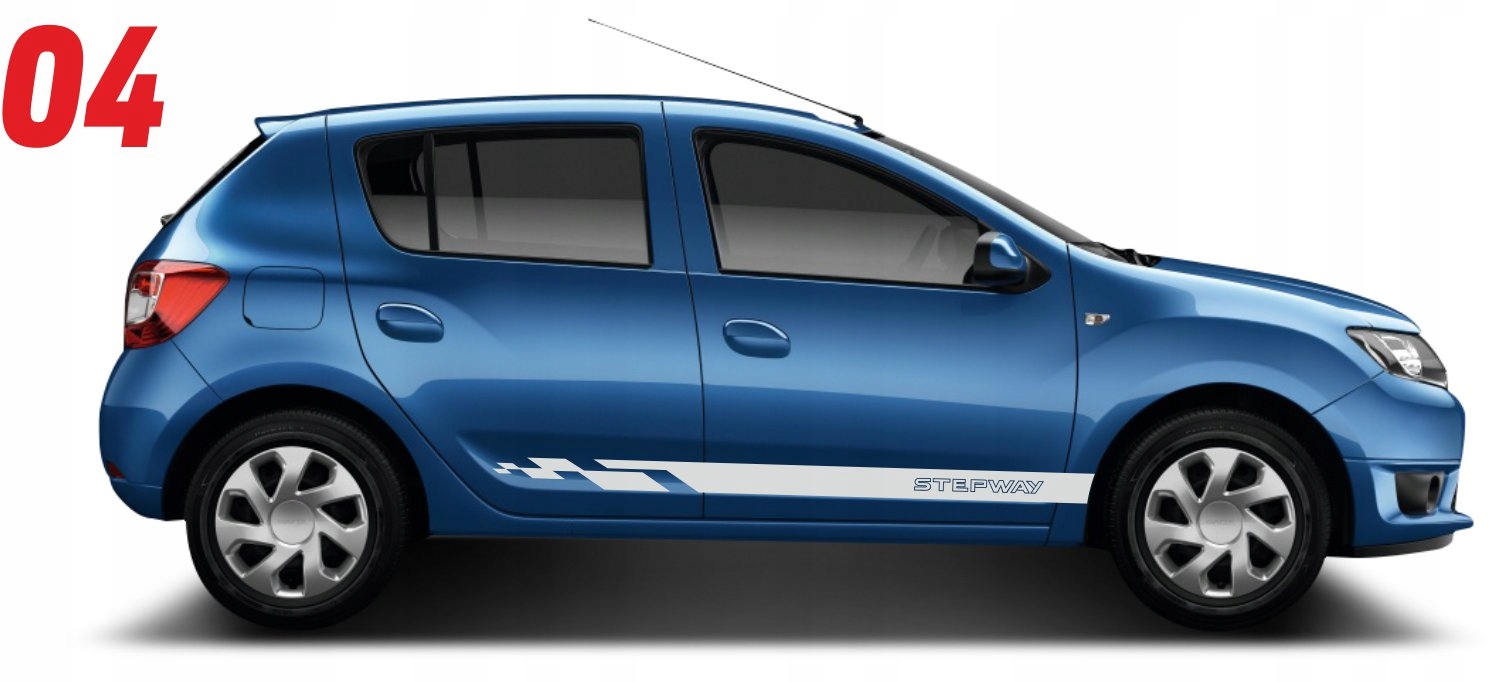 Samolepky Dacia Sandero boční pruhy Fólie Dlouholetá 04