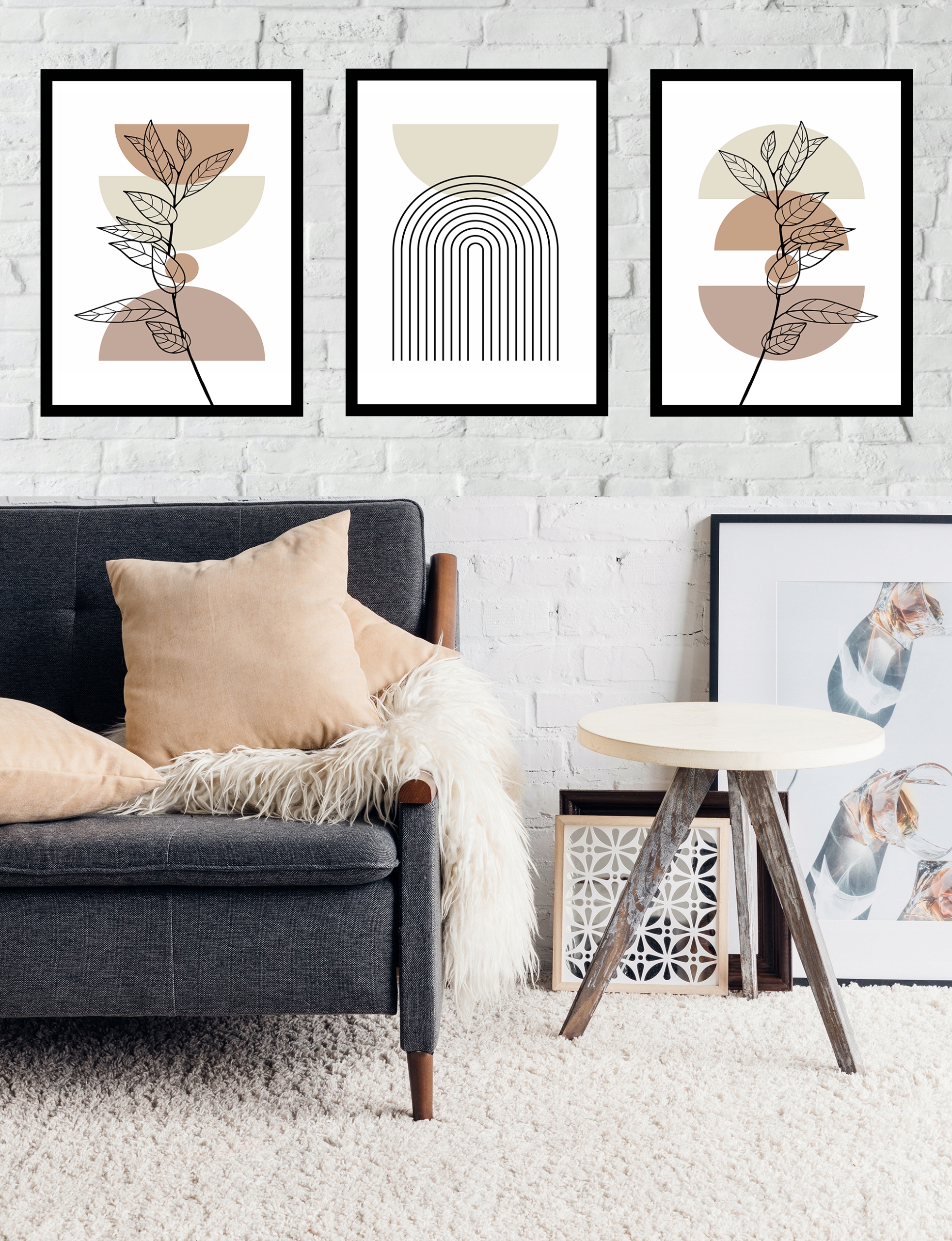 50x40 OBRAZY W RAMIE PLAKATY RAMKA BOHO ABSTRAKCJA Szerokość produktu 40 cm