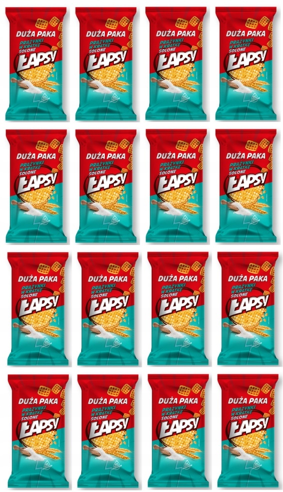 Levně 16 x 110 g Łapsy Krekry s kostkovaným soleným Kartonem