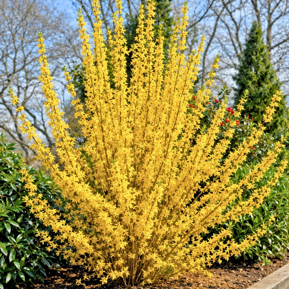 SADZONKI FORSYCJI FORSYCJA POŚREDNIA LYNWOOD DORASTA DO 2-3 M WYSOKOŚCI