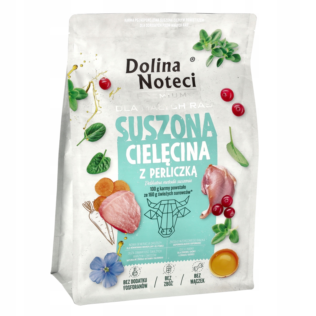 Levně Dolina Noteci 3 kg Krmivo Sušená telecí perlička pro psy malých plemen