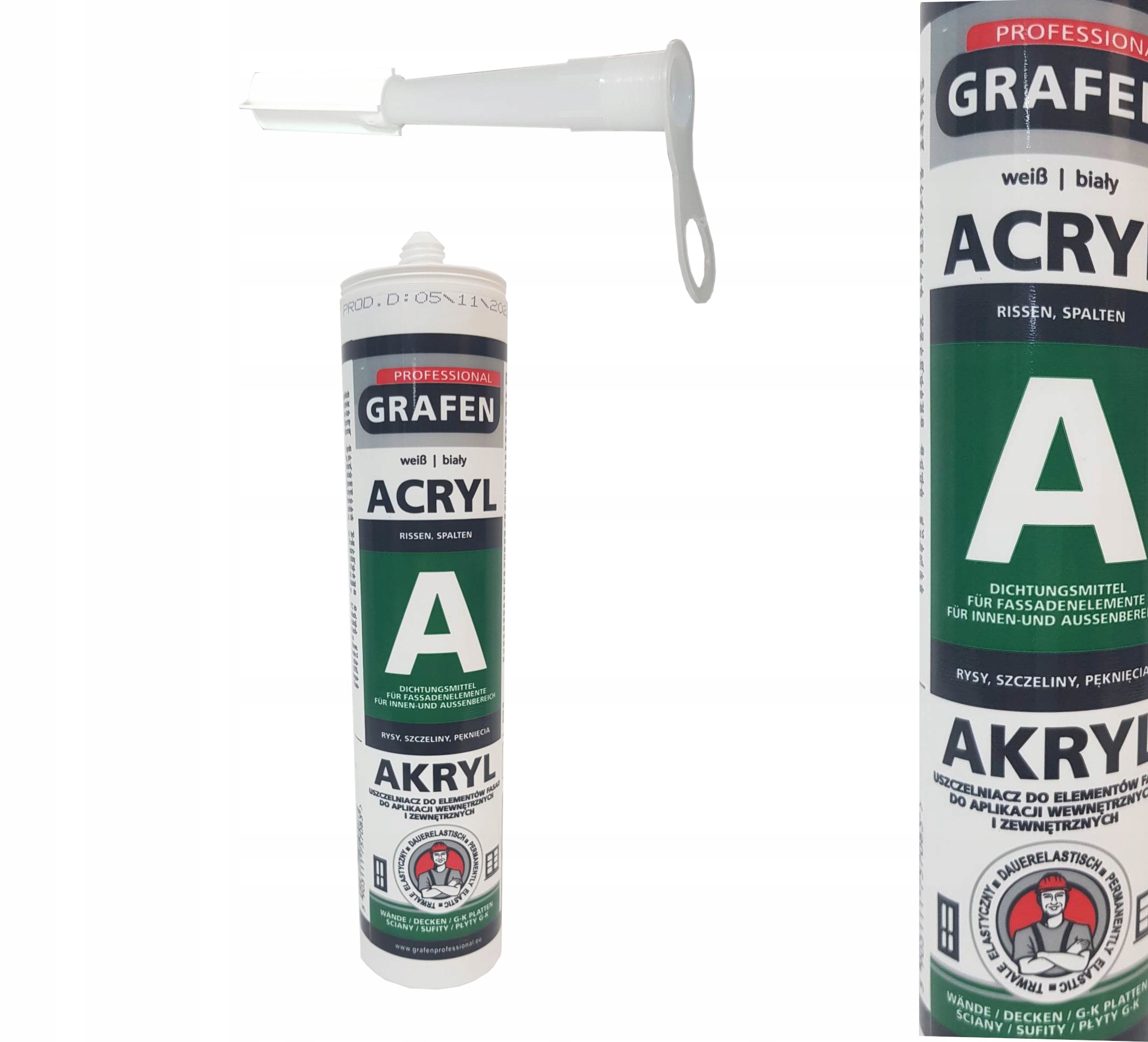

Grafen Akryl do fasad ,listew, Ścian 300ml biały