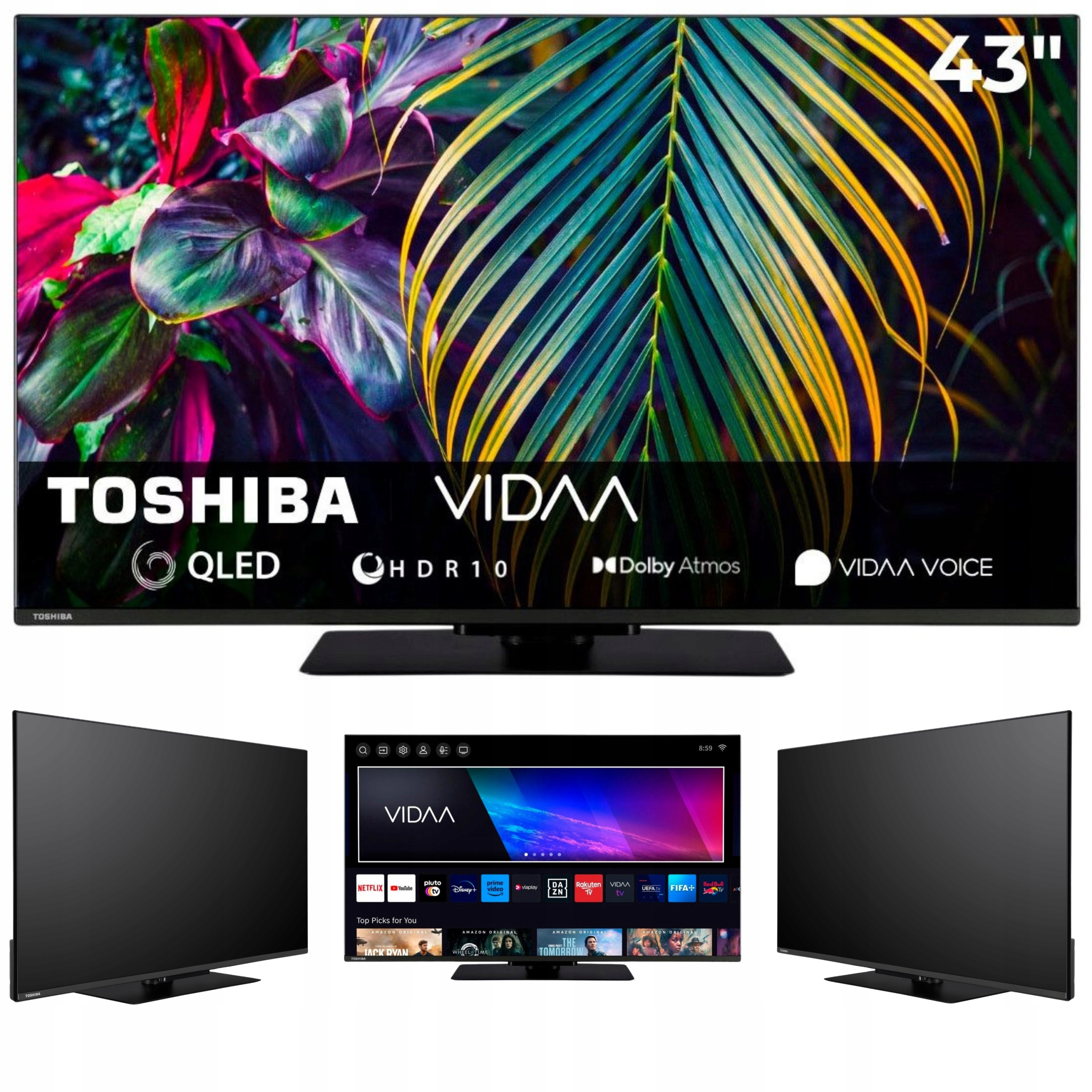 Telewizor Smart Tv Qled 43" Toshiba 43QV3F63DA FullHD Vidaa DVBT2 Bluetooth