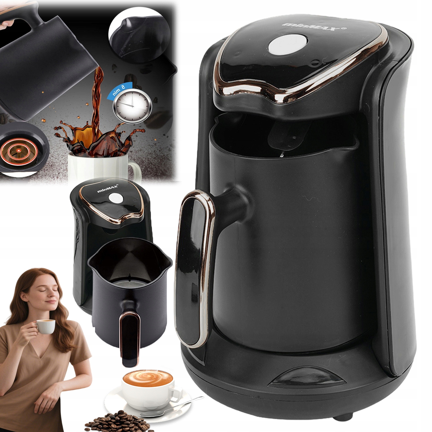 Kávovar 600W 5Min Ergonomický pro začátečníky a domácí použití