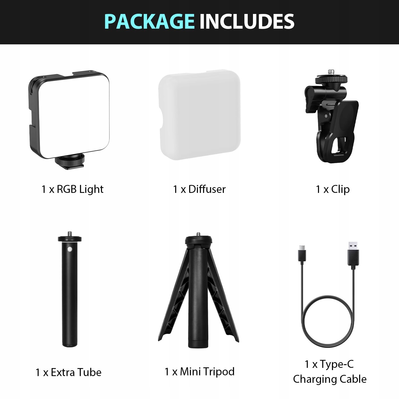 HEYSILY Lampa LED RGB Do Kamery 2500K-9000K Z Akumulatorem 2000mAh — miniatura 9