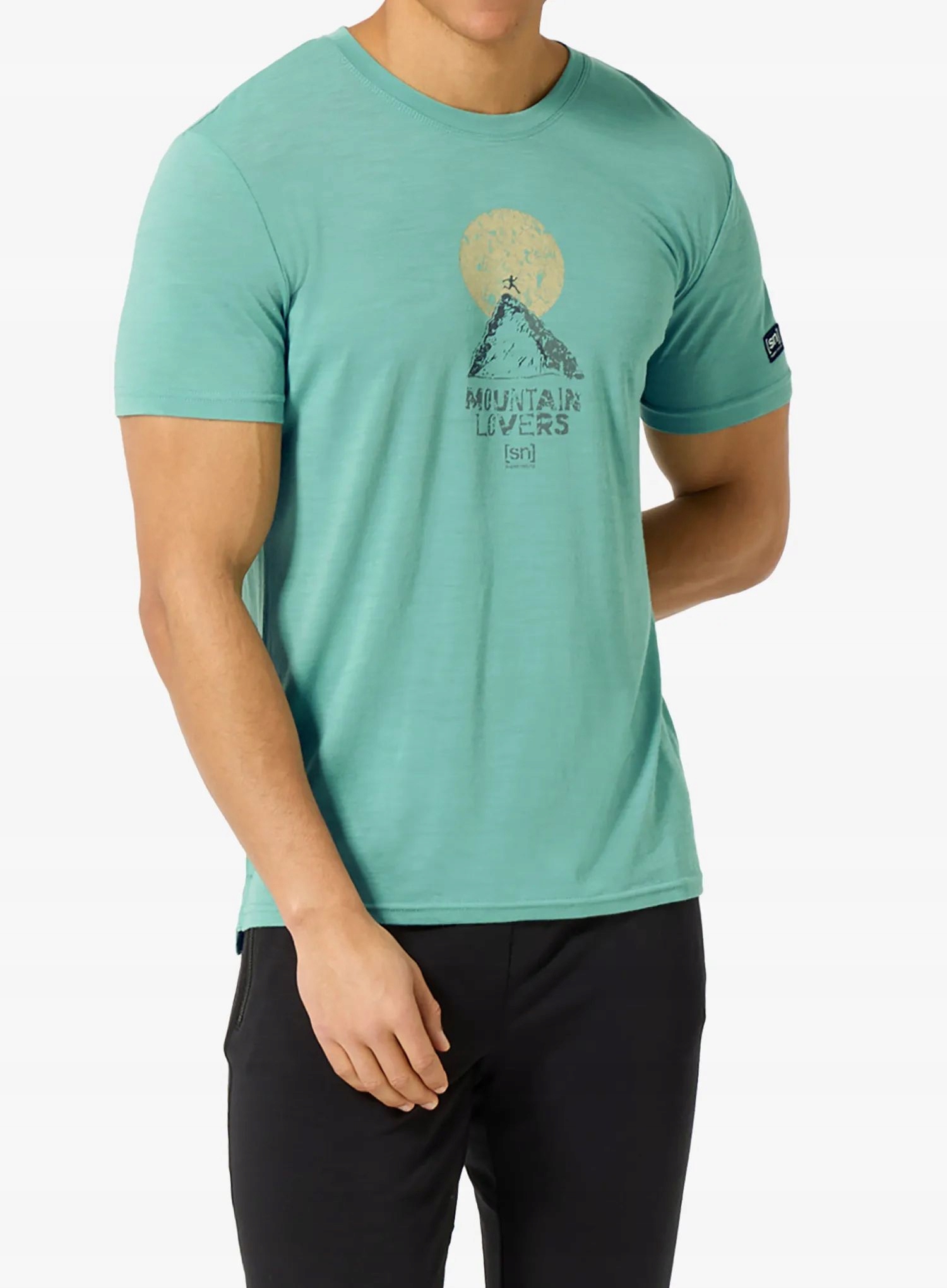 Merino tričko Super.natural No Map Tee lagoon green/various L