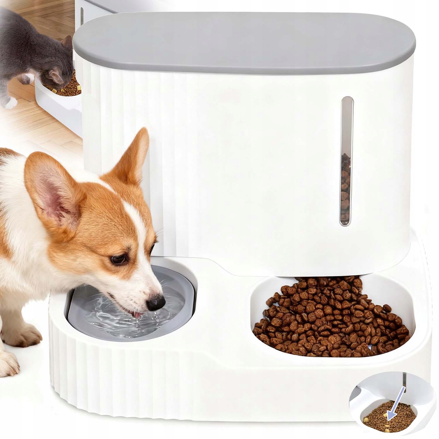 Levně Automatický Dávkovač Krmiva A Dávkovač Pro Psa Kočku Nápoje Do Misk 3,85 L