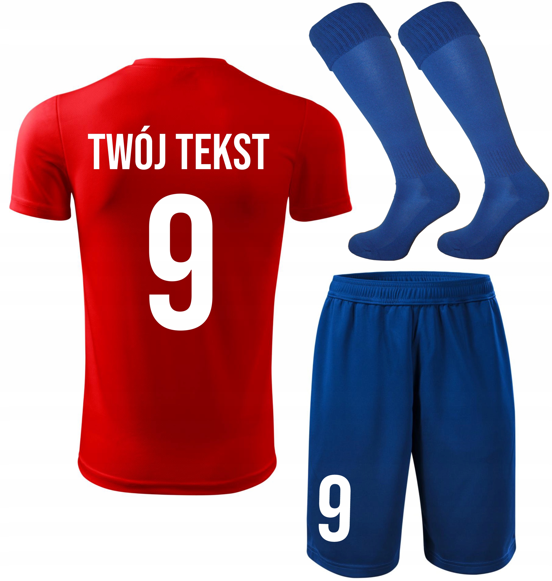 Strój piłkarski Z Własnym Napisem i Numerem komplet sportowy Z Nadrukiem M