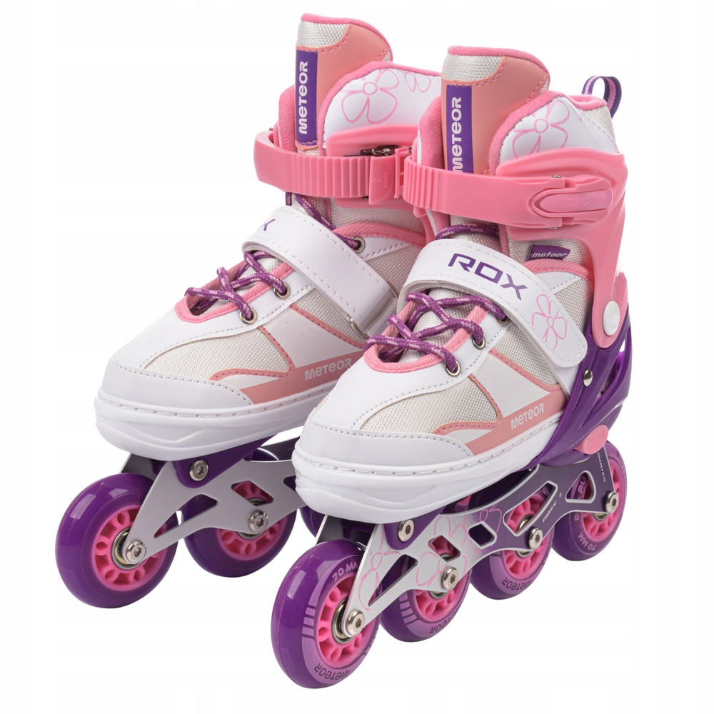 Łyżworolki Regulowane Rolki Rekreacyjne Dla Dziewczynki Meteor ABEC-7 30-33