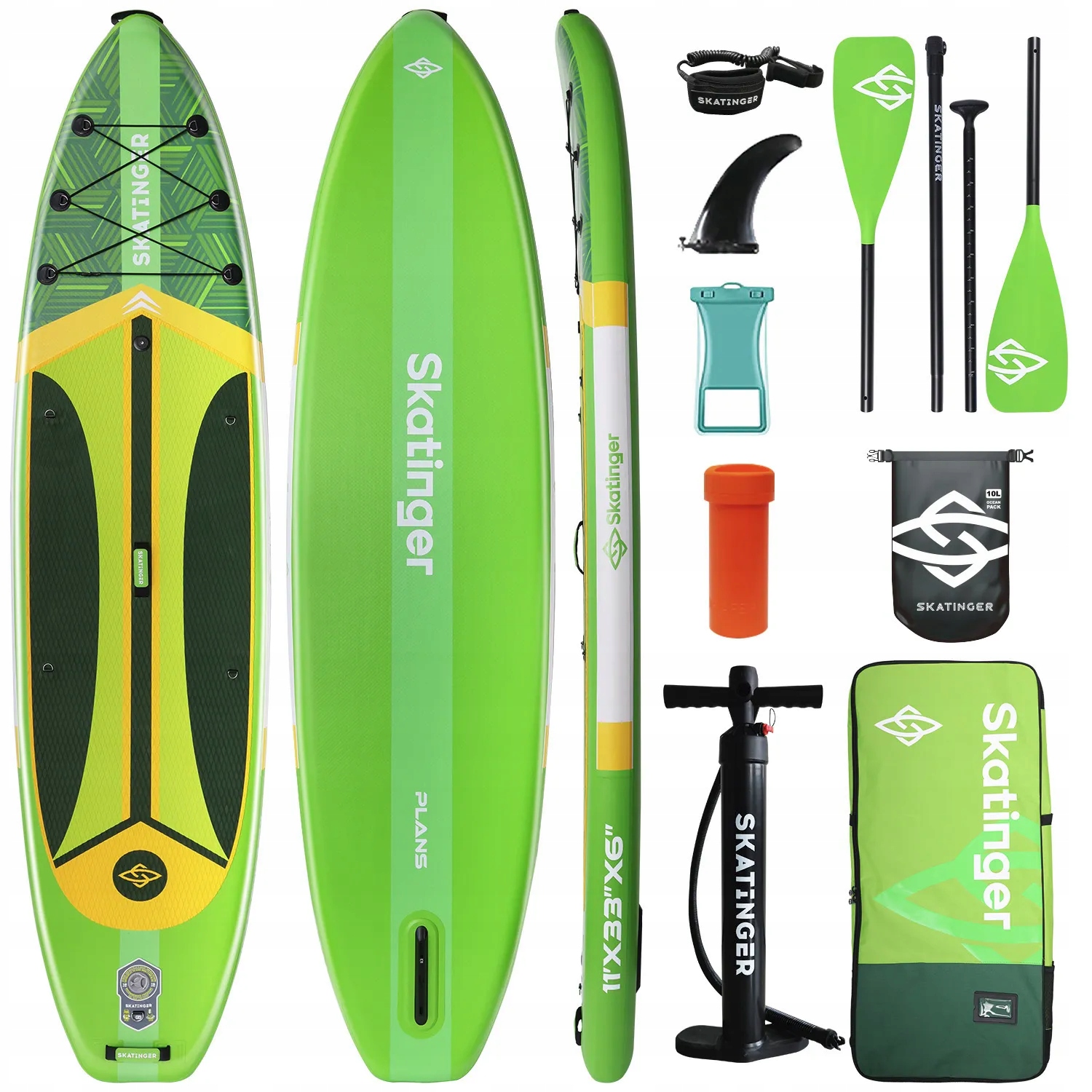 Sup deska Skatinger Plan S Green 335x84x15 cm (11') touring