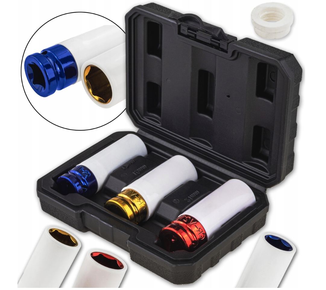 Nasadki Udarowe Do Felg Aluminiowych 17-21 MM 1/2" Alufelg Długa 80 MM Cr-v