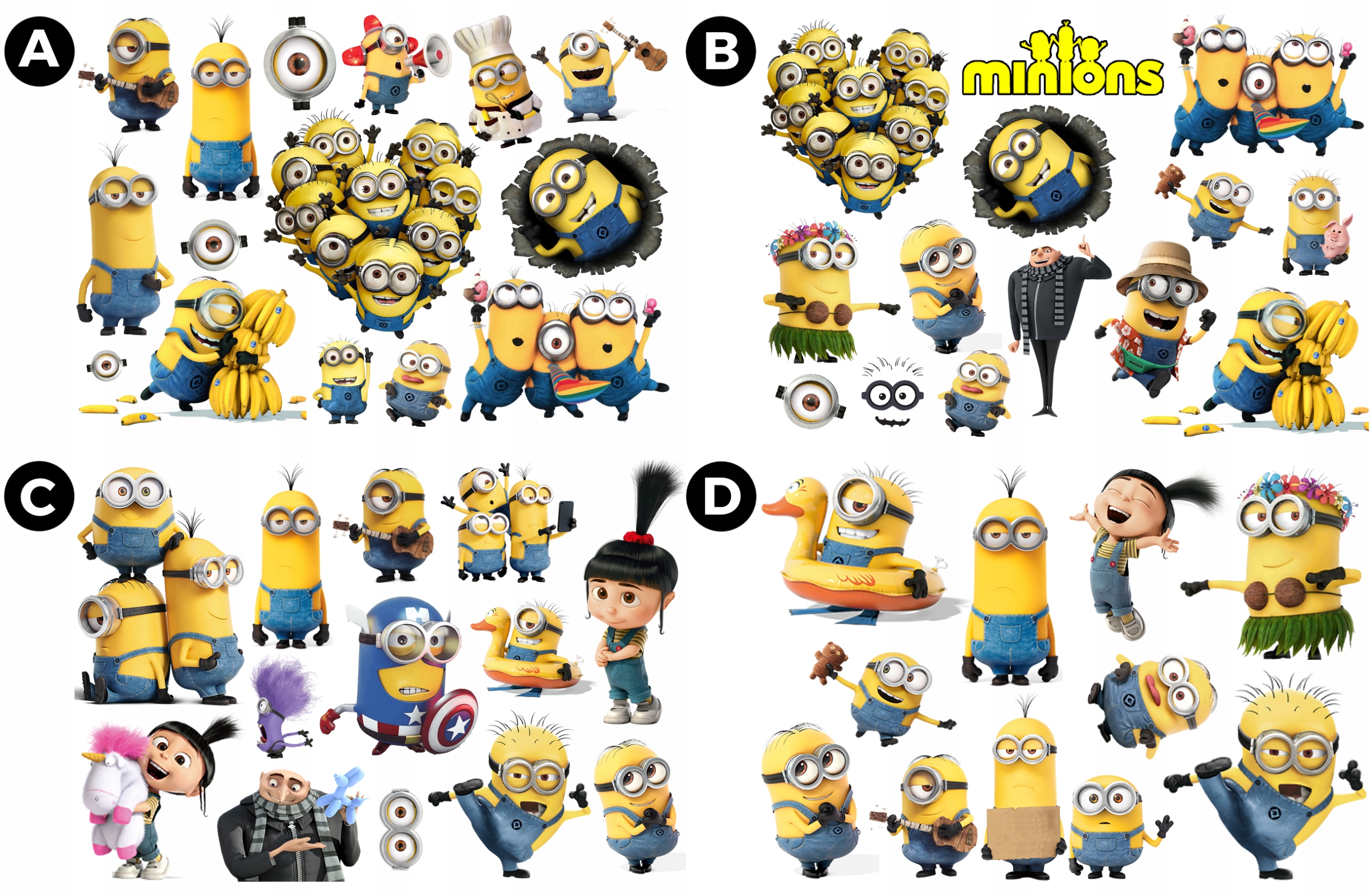 TATUAŻE ZMYWALNE TYMCZASOWE DLA DZIECI MINIONKI WZORY SUPER JAKOŚĆ Marka inny