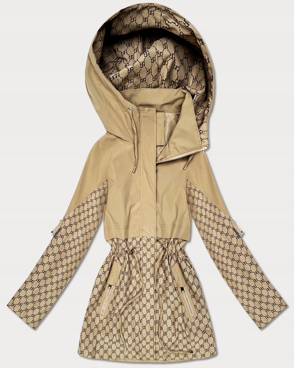 Tenká Bunda Kapuce KK60414 Písková XL (42)