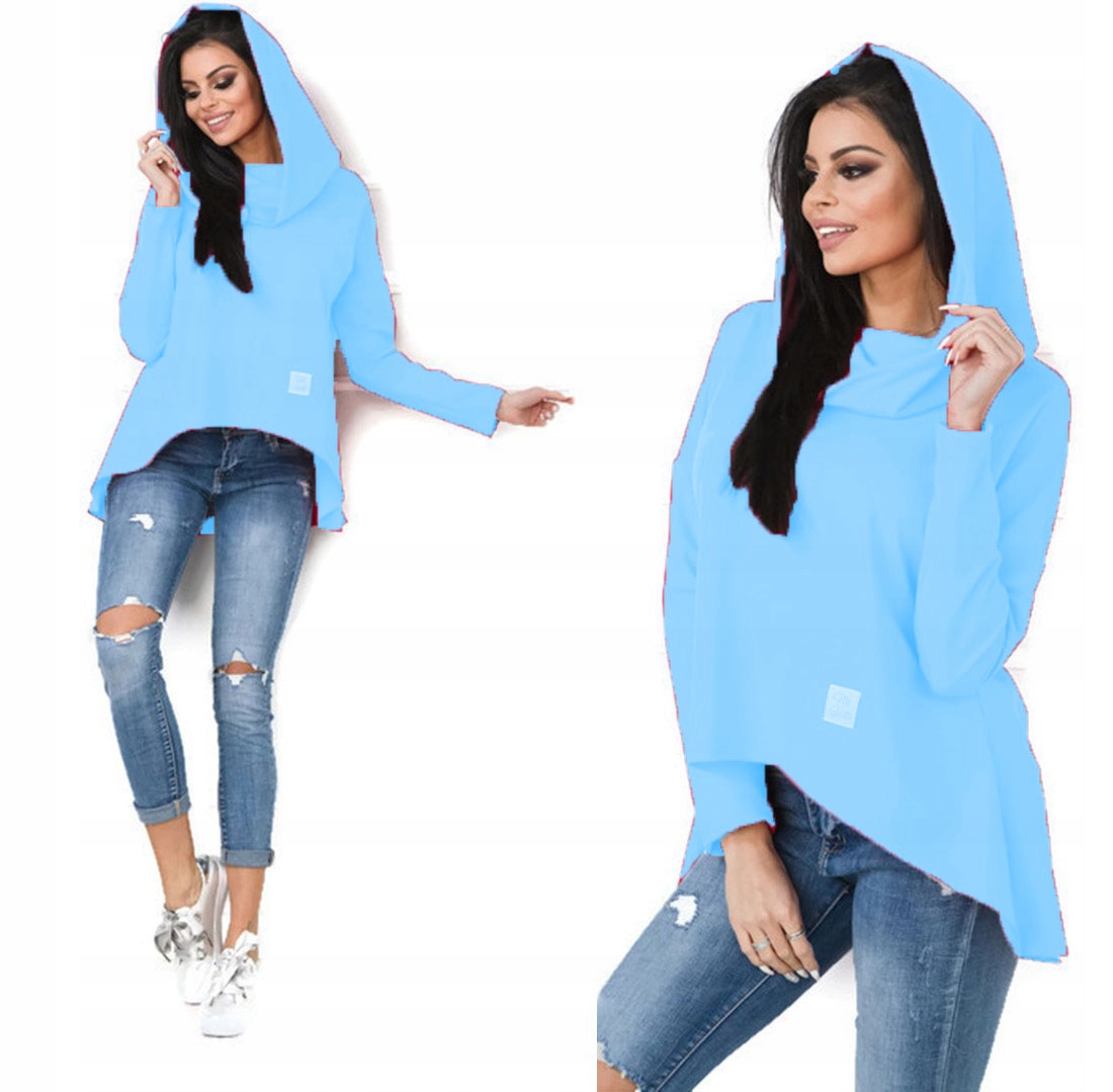 

Asymetryczna Tunika Bluza Sukienka Komin Kaptur Un