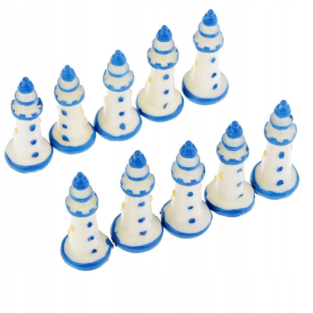 Biały miniaturowy model latarni z żywicy