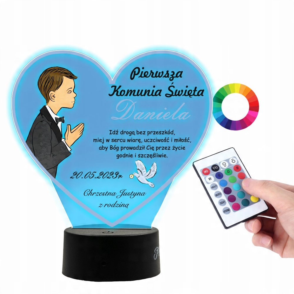 

Lampka Led Pamiątka Pierwszej Komunii Świętej