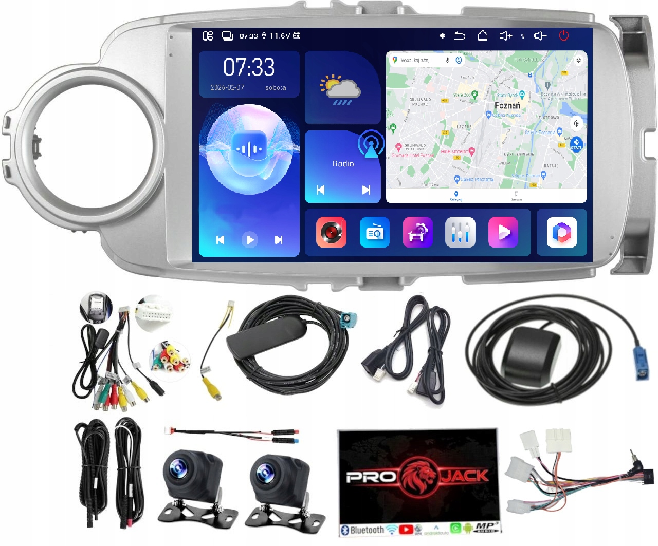 Autorádio S Navigací Carplay Android Auto Toyota Yaris 11-19 Wifi 6GB Ram 128GB Rom Sim