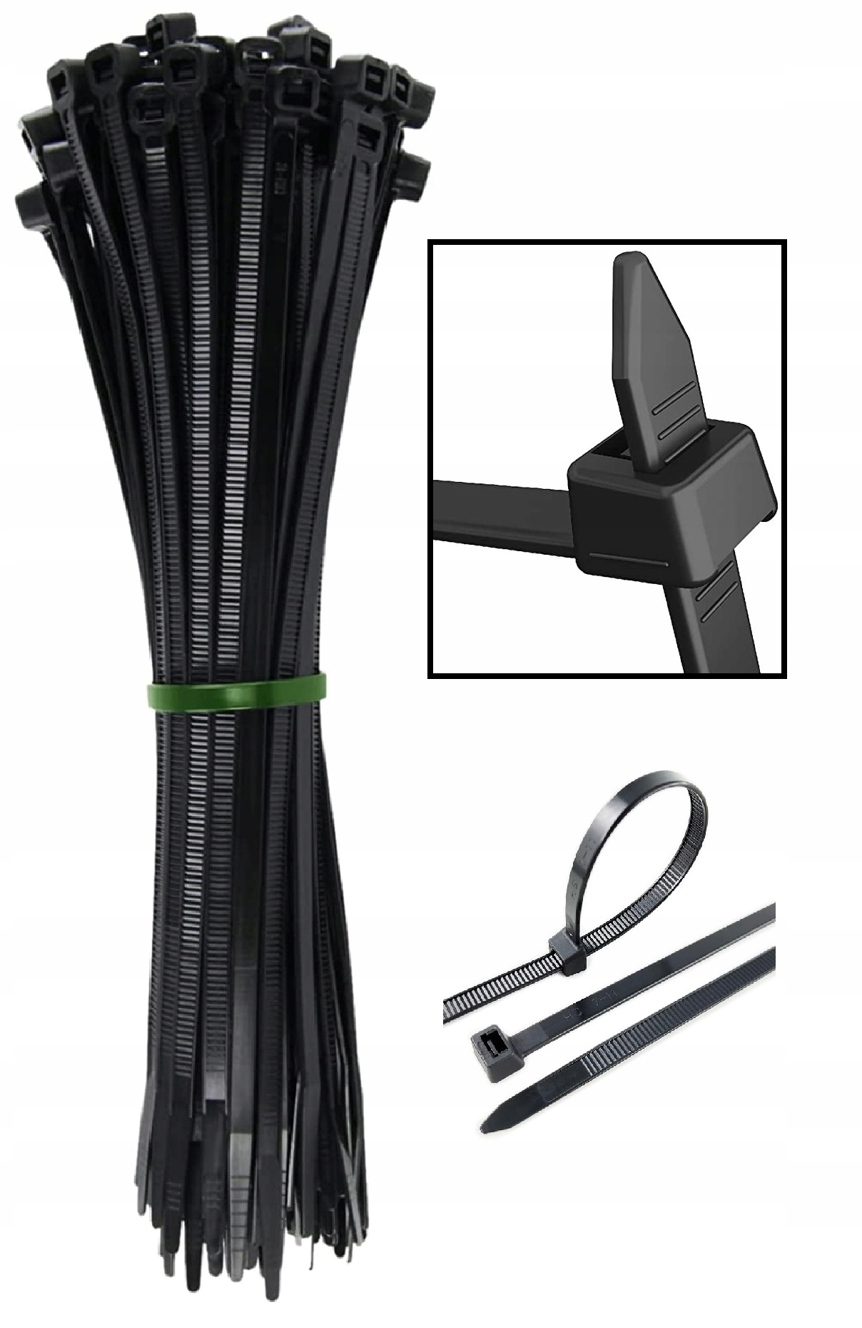 100x Opaski Zaciskowe Opaski Kablowe Trytytki Trytki Czarne 2,5x150 mm