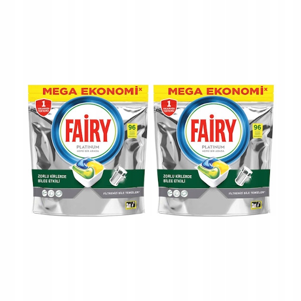 Levně 2x Fairy Platinum All In One Citronové Kapsle Do Myčky Nádobí 96 Ks