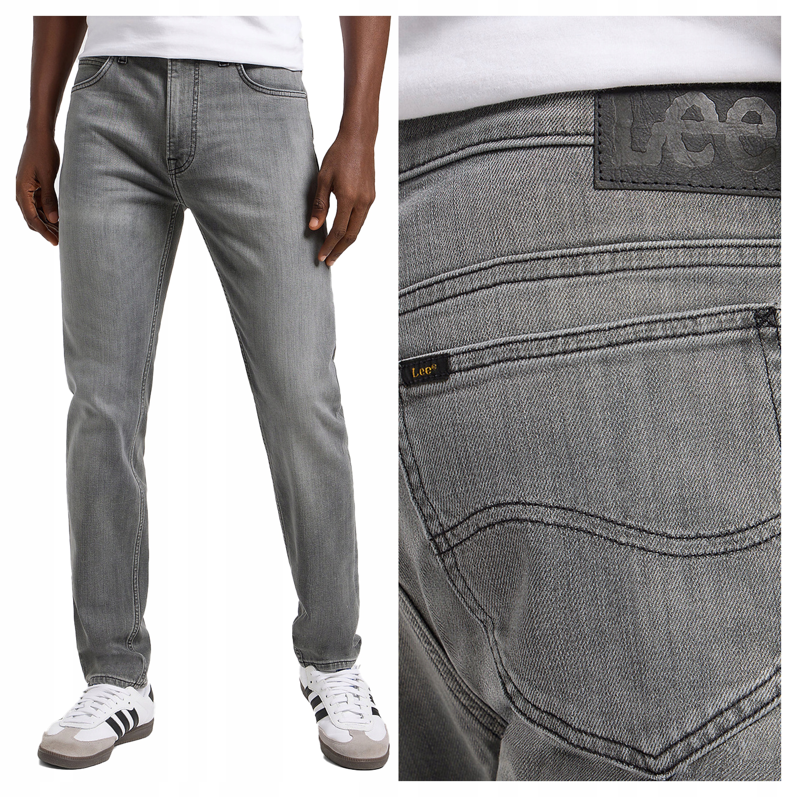 Pánské kalhoty Lee Rider Regular Fit Džíny Šedé Felix W38 L34