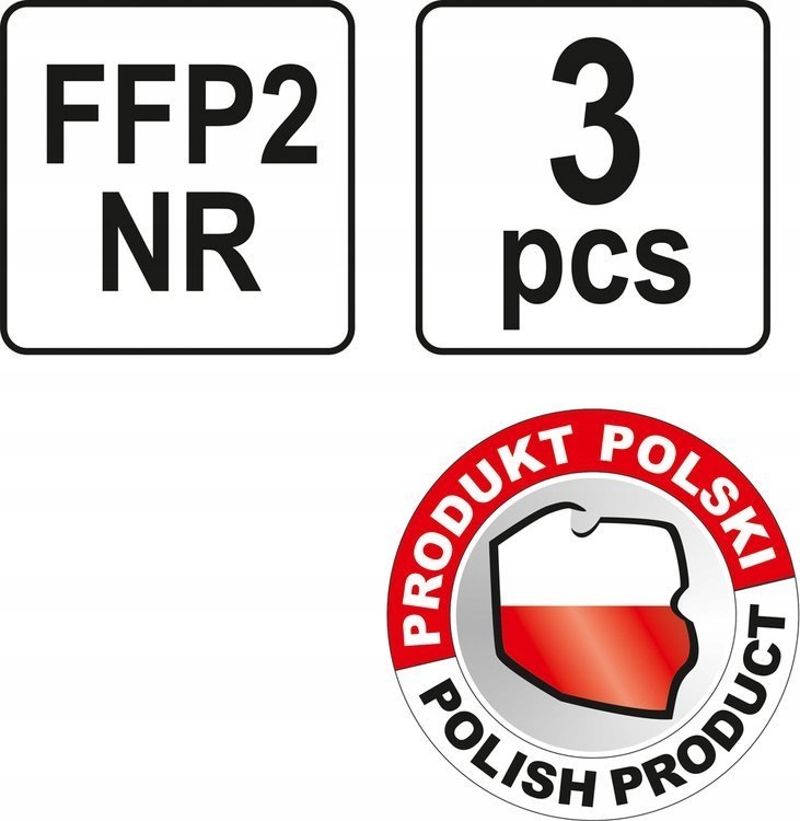 MASKA FILTRUJĄCA PÓŁMASKA KSZTAŁTOWA FFP2/KZ 3 szt Typ półmaska
