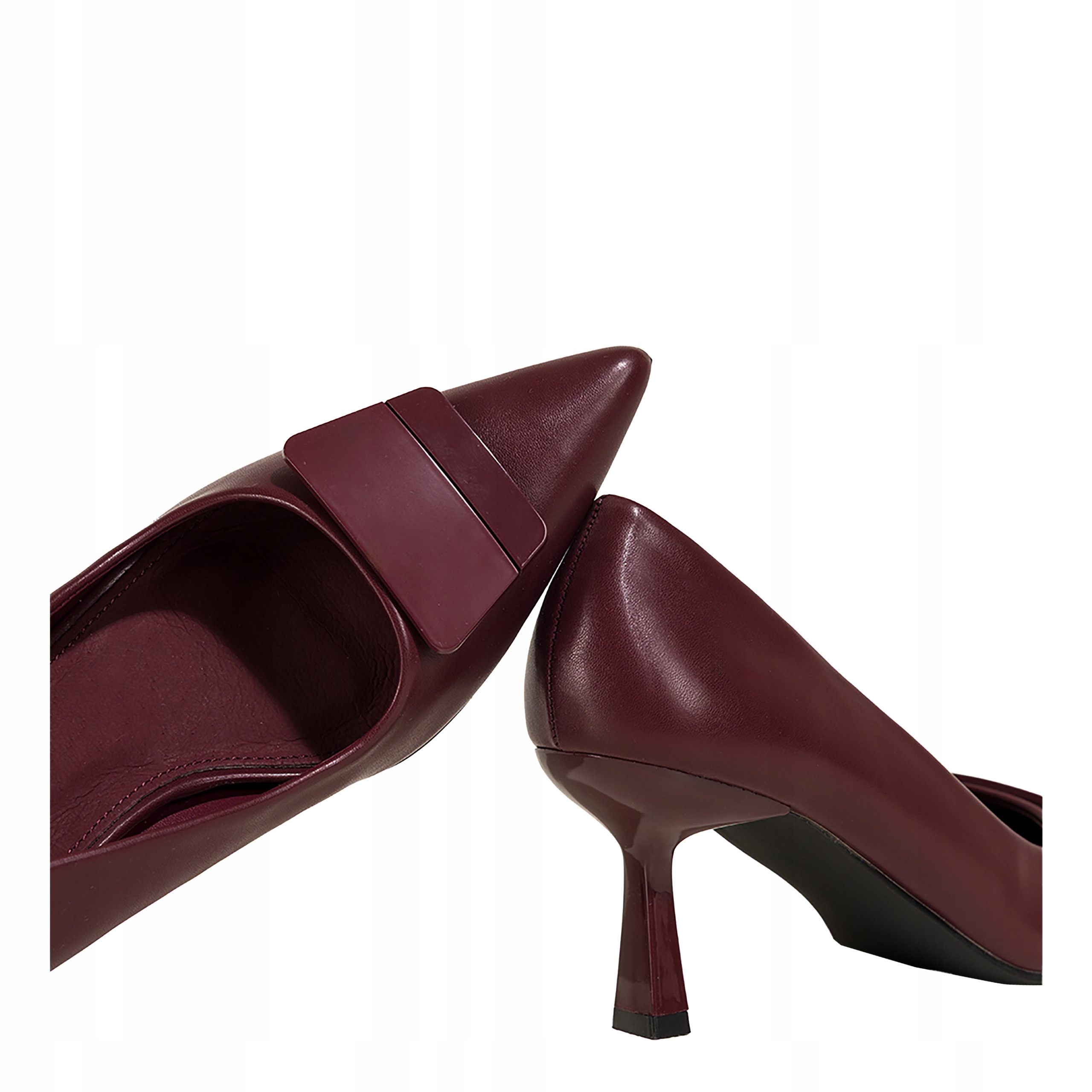 Klasyczne Czółenka Damskie Bordowe Na Szpilce Komfortowe r 36