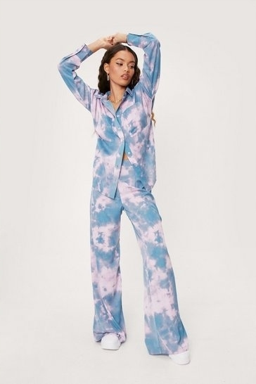 NASTY GAL OVERSIZOWA KOSZULA TIE DYE L