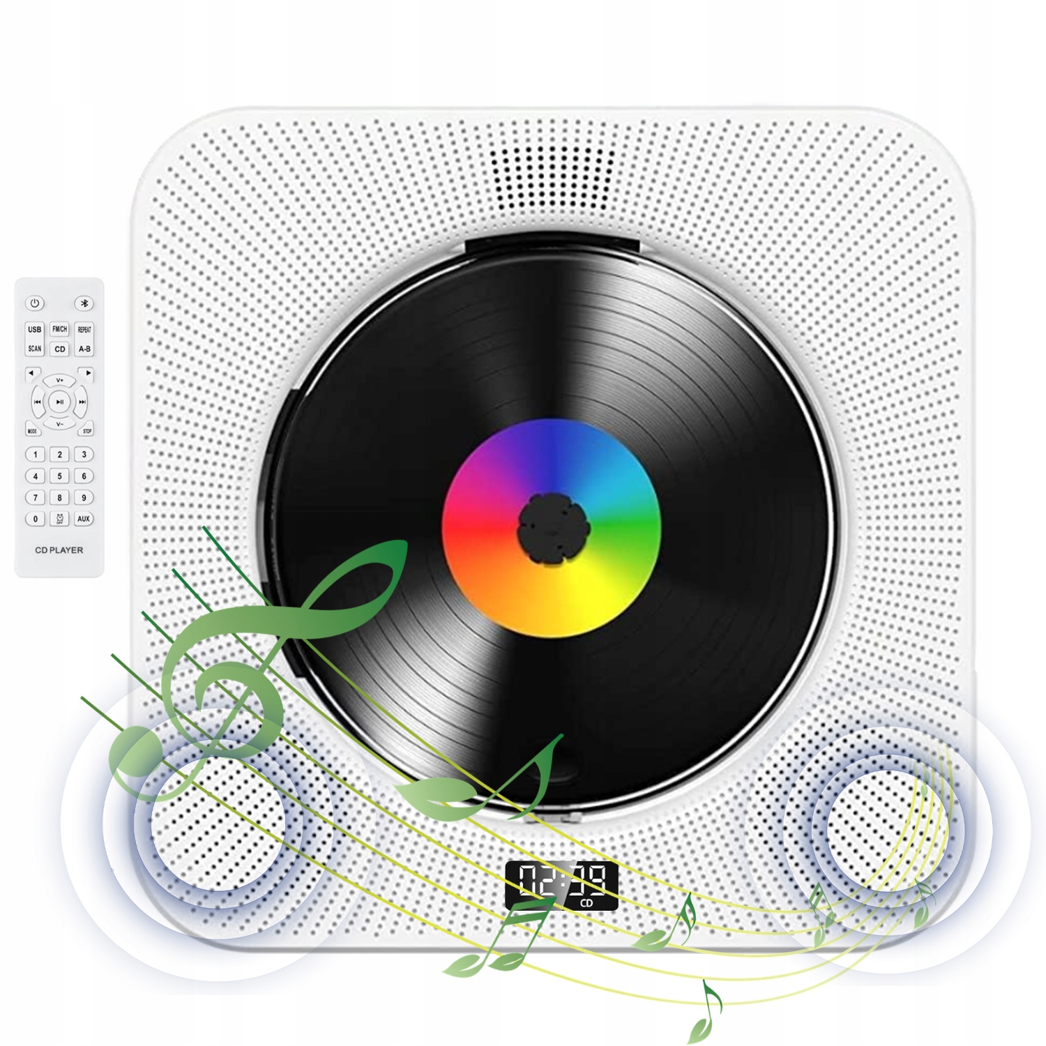 Přenosný CD Přehrávač Podporuje Bluetooth 5.0/FM/AUX/USB Rádio