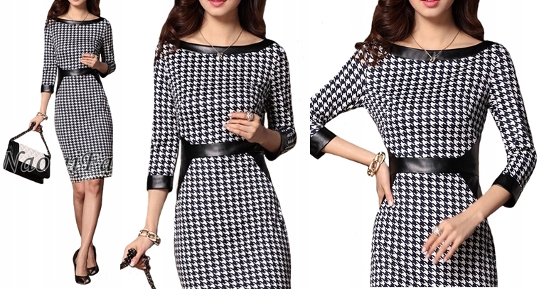 

Sukienka Jakość Polska Pepitka Skóra Bawełna Xs