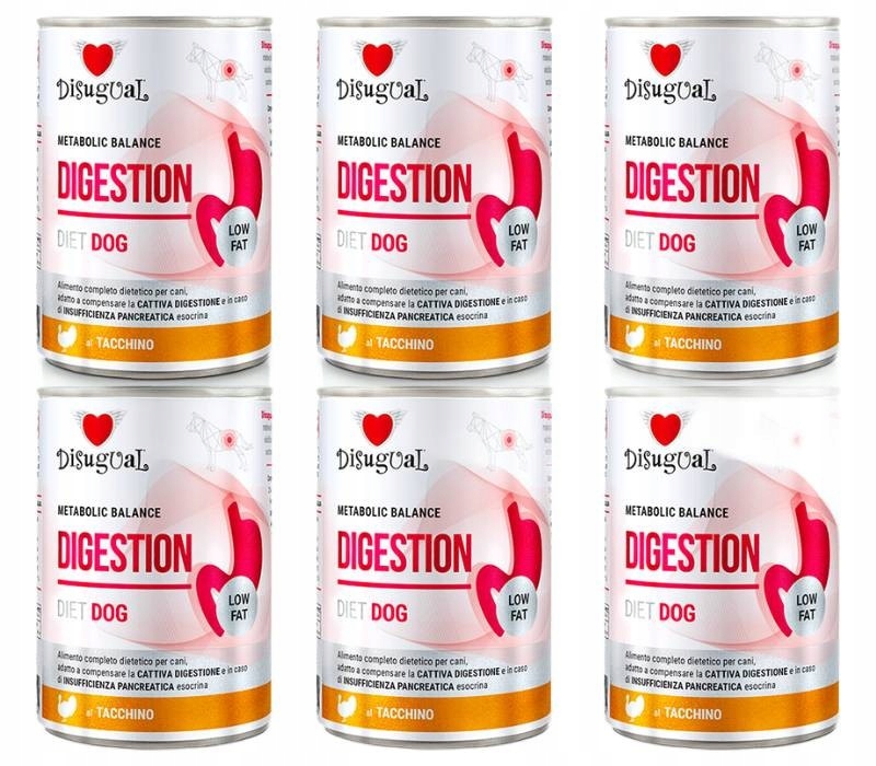 Levně Disugual pro psy Vlhká pankreatická dieta Digestive Low Fat Krůta 6 x 400 g