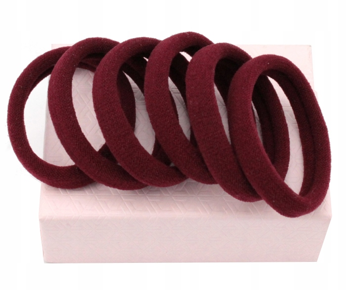 

Gumki Do Włosów Lycra Bordowe 6 Sztuk