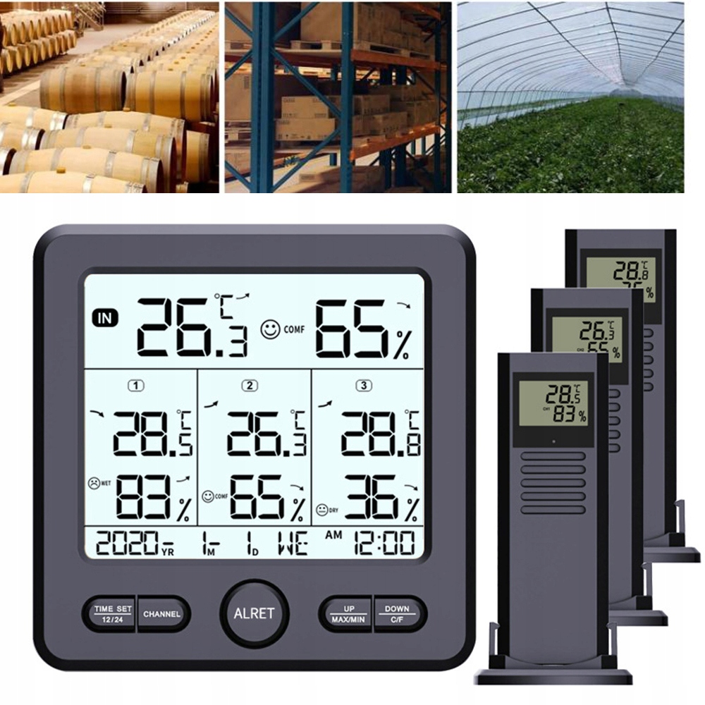 Domowa Stacja Pogodowa Pogody LCD Barometr Higrometr Termometr Z 3 Czujnik