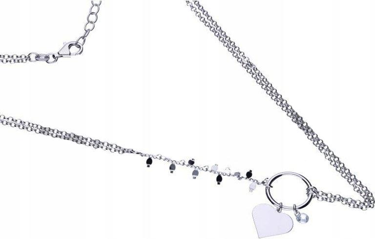 Stříbrný náhrdelník 925 srdíčko zirkon 6,66 g s přívěskem, módní model