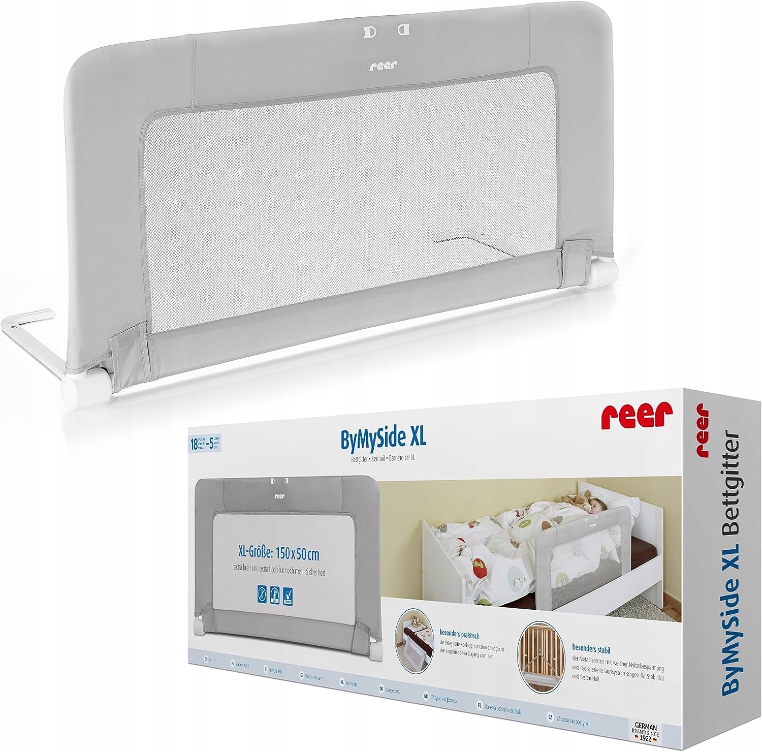 Barierka ochronna do łóżka Reer ByMySide 150 cm