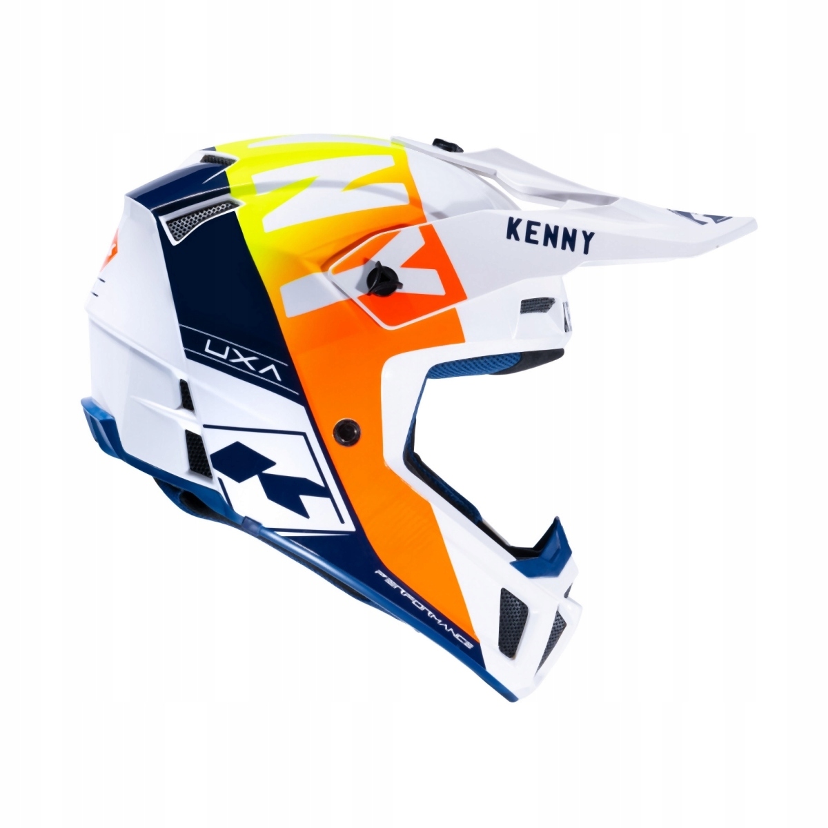 KENNY RACING KASK CROSS/ENDURO MODEL PERFORMANCE MIPS WHITE/NAVY/ORANGE KOL