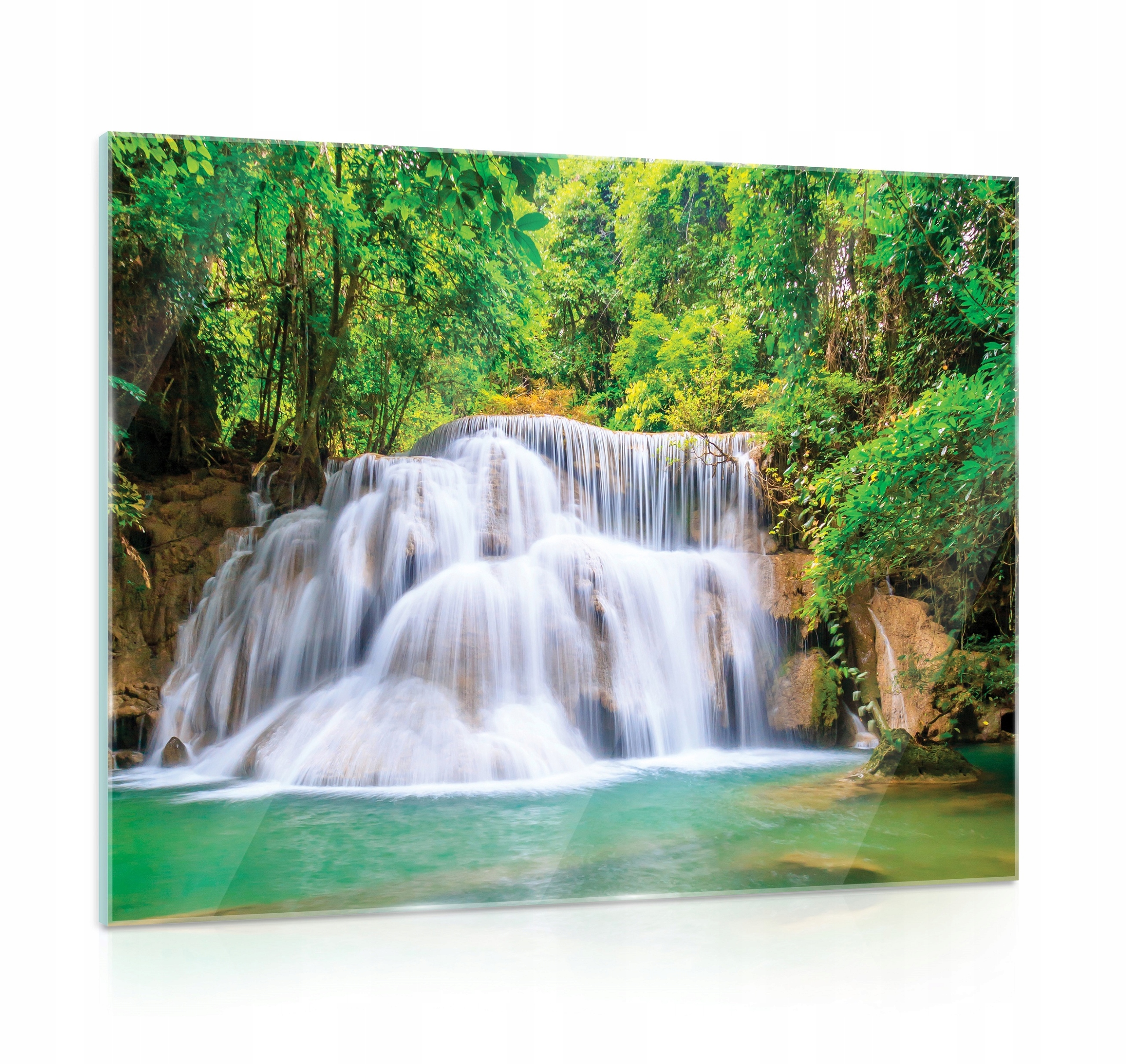 Obraz na skle Krajina Vodopád 80x60