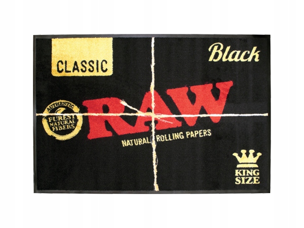 Rohožka na topánky Raw Black Door Mat 80 x 120 cm